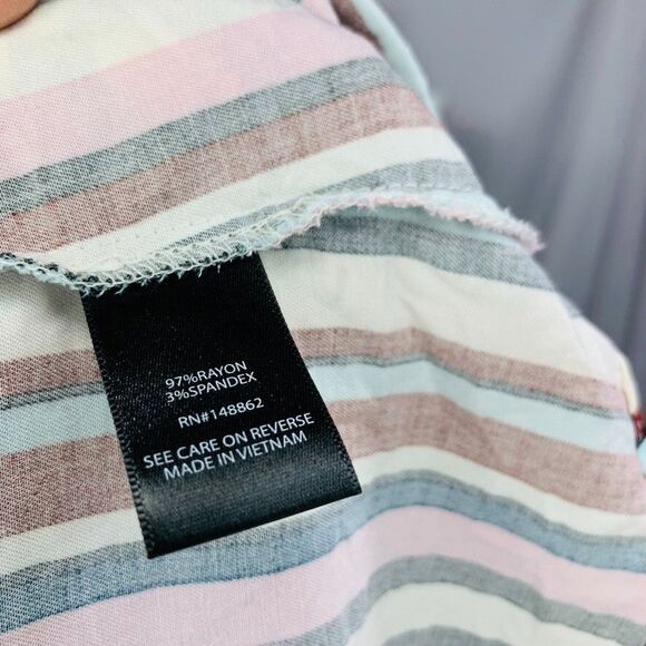 Torrid 2 Dress Womens Plus Stripped Belted Maxi Belted Button Front Long Sleeve - Picture 5 of 15